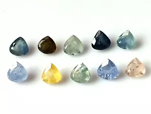 Ceylon Multi Sapphire 5X5 mm Heart Faceted Natural Unheated Gemstone 10 Pieces - Picture 1 of 5