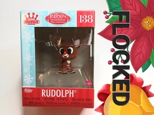 FLOCKED Funko Minis RUDOLPH THE RED-NOSED REINDEER #138 RUDOLPH Vinyl Figure NEW - Picture 1 of 8
