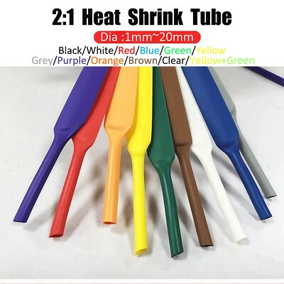 Tubo termorretráctil de 1 metro funda cable manga 1 mm ~ 20 mm diámetro varios colores Foto 1 de 4