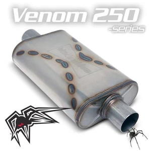 Black Widow Venom 250 Series Muffler 2.5" Center/Center - Picture 1 of 2