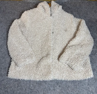 M&S Sherpa Fleece Jacket Womens Size 22 Cream Cozy Warmth Casual - Image 1 of 4