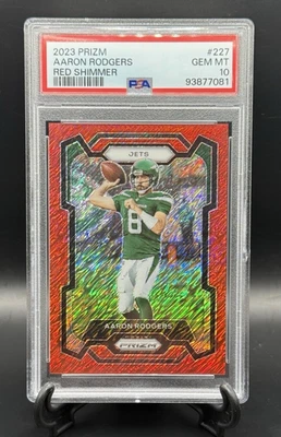 2023 Prizm Aaron Rodgers Red Shimmer SSP /35 #227 PSA 10 ($20 off 3 Sale 🔥) - Image 1 of 4
