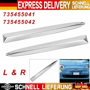 Vorne Stoßstange Chromleiste Chrom Leist Links & Rechts Für Fiat 500 #735455041. - Bild 1 von 16