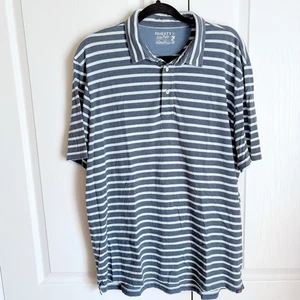 Faherty blau gestreiftes Isle Kurzarm Polo Größe XL - Bild 1 von 5