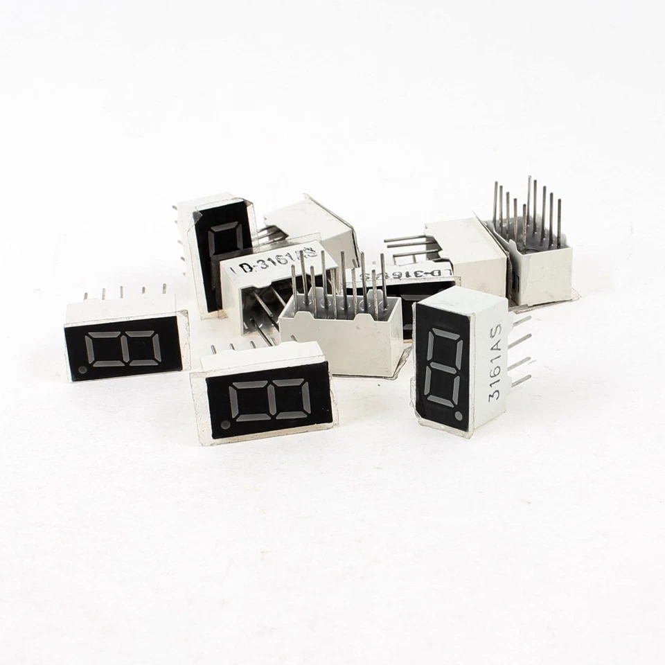 10Stück Gemeinsam Kathode 10-Pin 1 Bit 7 Segment 0,36 "Rot LED Anzeige digital  - Bild 1 von 1
