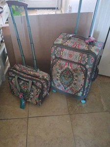 Oilily Floral große Rolltasche Stoff Boho + kleinere Rollentasche Set Gepäck - Bild 1 von 7