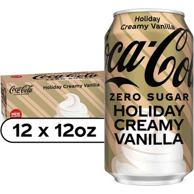 Coca-Cola® Zero Sugar Holiday Creamy Vanilla Soda 12pack Cans 12oz  - Image 1 of 4