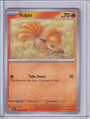 Pokemon TCG:Vulpix Common SV08: Surging Sparks 016/191 NM - Image 1 of 2
