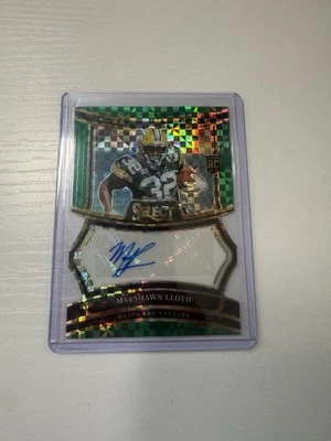 2024 Panini Select MARSHAWN LLOYD RC Rookie Signatures Green Pulsar Auto 2/5 SSP - Image 1 of 2