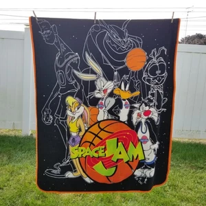 Space Jam Looney Tunes 1996 Plush Throw Blanket 52 x 70 Warner Bros Rare HTF - Picture 1 of 5