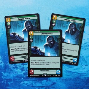 3x Craving Power Upgrade LOF Legends Of The Force JUEGO SWU 91 Green Command - Imagen 1 de 2