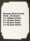 Tyvek Paper & Fabric - mixed pack of 20 A4 sheets