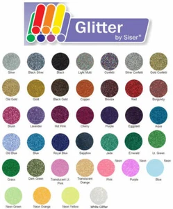 Siser Easyweed Glitter Heat Transfer Vinyl Siser 20" X 1 YARD . COMBO OF 9 - Picture 1 of 1