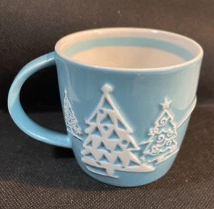 2007 Starbucks Holiday 8 oz Blue Mug - Picture 1 of 9