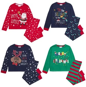 Childrens / Boys / Girls Christmas Design Cotton Pyjama Set ~ 2-6 yrs - Picture 1 of 9