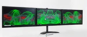 TRIPLE SCREEN MONITOR SETUP BUNDLE DVI to HDMI STAND FOR PC HOME OFFIC 3 x 23" - Picture 1 of 15