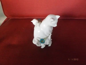 Belleek, Mama Cat & Kittens Royal Treasures 1999 w Applied Flowers - Picture 1 of 4