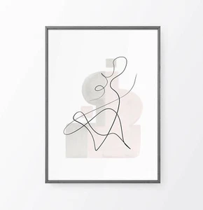 Watercolor Artwork Abstract Blush Pink Geometric Nordic Minimalist Art Print - Bild 1 von 7