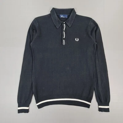 Fred Perry Mens Polo Shirt Black XS Pique Cotton Preppy Long Sleeves - Image 1 of 4