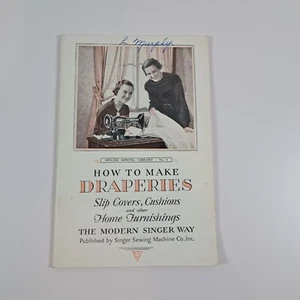 Vintage How to Make Draperies and More Booklet by Singer Sewing Machine c1934 - Picture 1 of 9