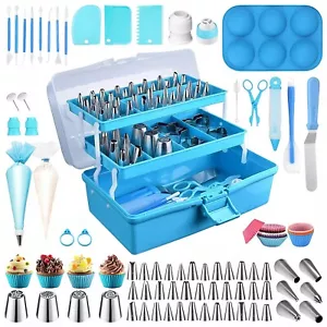 Cake Decorating Tools Supplies Kit 236piece Piping Bags And Tips Set Baking Cups - Picture 1 of 10