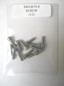 MS24674-8 Tornillo de tapa de cabeza de zócalo 8-32 x 1/2" de acero inoxidable perforado - Lote de 12 - Imagen 1 de 4