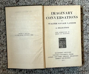 Imaginary Conversations by Walter Savage Landor - 1915 Oxford Univers. Press - Picture 1 of 9