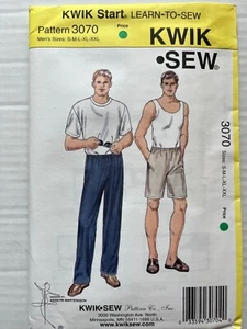 Pattern Kwik Sew 3070, men’s pants and shorts, sz S-XXL - Picture 1 of 2