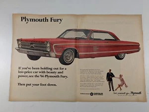 1966 Plymouth Sport Fury 2-page Center Spread '65 Print Magazine Ad - Picture 1 of 3
