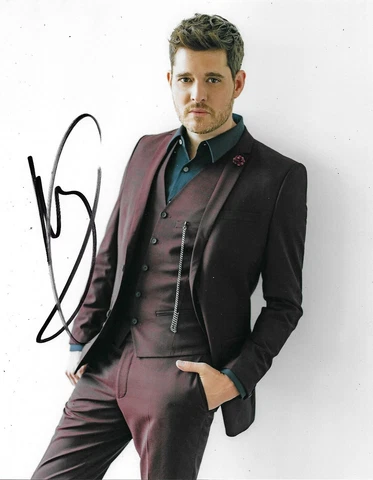 Michael Buble Signed 10x8 Photo AFTAL Cover