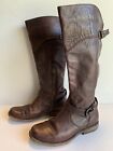 Frye 76844 Phillip Riding Boots Knee High Brown Leather Pull On Womens Size 6.5b