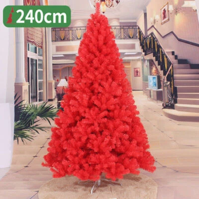 Red Christmas Artificial Tree Decoration Festival Holiday 2 3 4 5 6 7 8 FT Home - Image 1 of 4