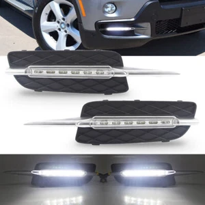LED DRL Daytime Running Light Front Bumper Driving Fog Lamp For Bmw E70 X5 07-10 - Picture 1 of 12