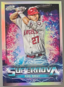2022 Topps Mike Trout Chrome Cosmic Supernova Refractor #SN-3 SP Los Angeles - Picture 1 of 2