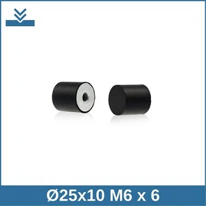 E Ø25x10 M6 x 6 NK 55° Shore Gummipuffer Schwingungsdämpfer - Bild 1 von 2