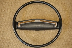 71 72 73 74 75 76 77 Chevelle Nova Camaro SS Black Steering Wheel w/ Woodgrain - Picture 1 of 11