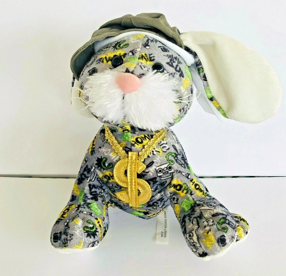 Ganz Webkinz Rockerz Bunny 11" Plush HM5107 No Code Hip Hop Dance - Image 1 of 4