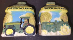 John Deere Salt & Pepper Shakers Vintage Gibson 3"  - Picture 1 of 3