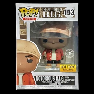 Funko Pop + Protector! Rocks #153 BIGGIE w/ Champagne *Mint* - Picture 1 of 12