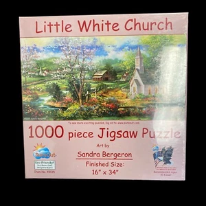 Little White Church von Sandra Bergeron 1000-teiliges Puzzle 16 Zoll x 34 Zoll SunsOut - Bild 1 von 5
