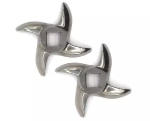 2 Pack #12 Meat Grinder Blade Stainless Steel Knife Cutter Replacement for Grind - Picture 1 of 5
