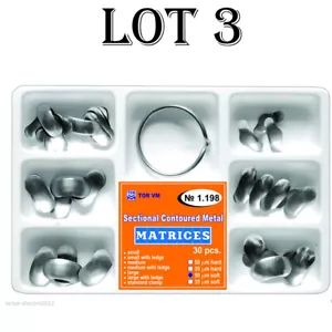 LOTEx3 Kit dental de matrices metálicas contorneadas seccionales 30 piezas - Imagen 1 de 3