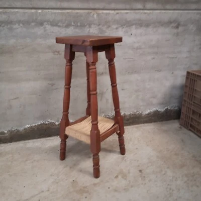 tabouret chene et corde audoux minet art deco 1950 - Photo 1/4