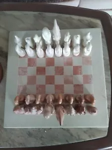 Edles Schach Ton ? Marmor, Figuren UND STEIN BRETT. - Bild 1 von 5