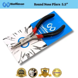 Xcellence Round Nose Pliers Jewelry Making Tool, Black PVC Non-Slip Grip, 5.5" - Picture 1 of 18
