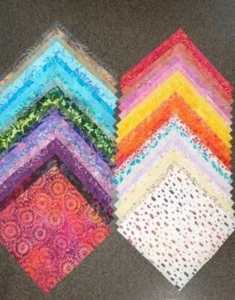 "SECONDS" Batik Cotton Layer Cakes 10"x10" Squares Rainbow Different Size Packs - Bild 1 von 4