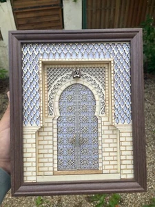 Handmade Moroccan Door Wall Art , Andalusian Wooden Frame Decor, Handcrafted - Picture 1 of 6