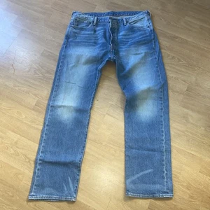 Levis 501 Jeans Mens Size 36/30 Button Fly Red Tab Bootleg Modern Blue Denim - Picture 1 of 10