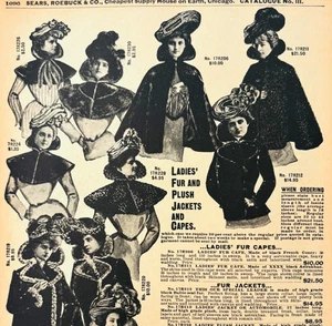 1901 Ladies Fur Jackets Reproduction Advertisement Sears Fashion Clothes DWU17E - Picture 1 of 2