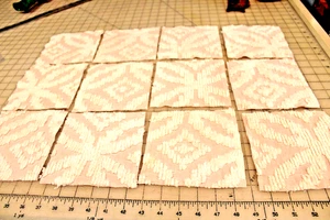 Colcha de chenilla ROSA 12-6" RARA vintage TELA ~ cuadrada’s - Imagen 1 de 5